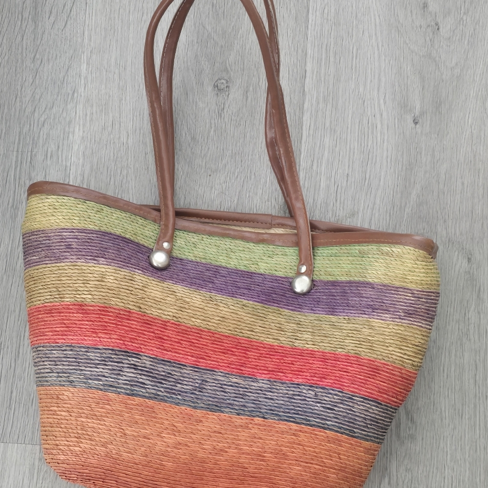 Authentic From Mexico Multicolor Striped Women's Tote Bag